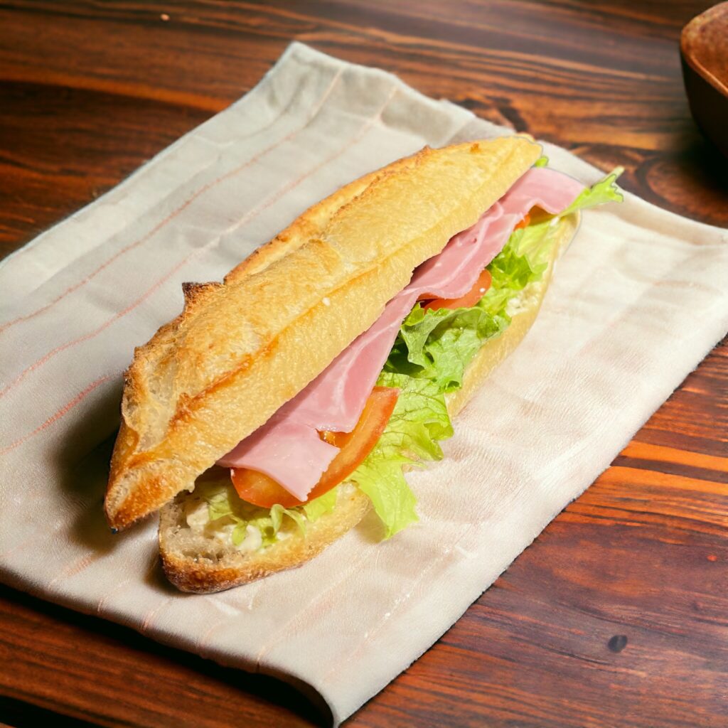 Sandwich jambon crudités Sarah et Benoît Angers